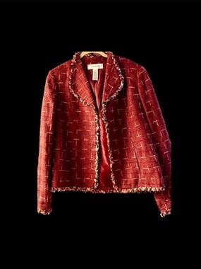 Beautiful Burgandy Tweed Jacket (14)